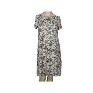 J.‎ Jill Wearever Collection swing dress cream nouveau floral dress sz XS